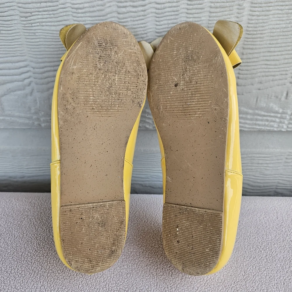 Joyfolie Lyra Yellow Peep Toe Bow Flat Girl Youth SZ 1 Spring Formal Dress